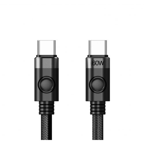 голяма снимка на Orico Cable USB C-to-C PD 60W Charging 1.0m Black CDX-60CC-BK