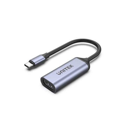 голяма снимка на Unitek Adapter USB-C M  HDMI 2.1 F 8K 120Hz Aluminium V1416B