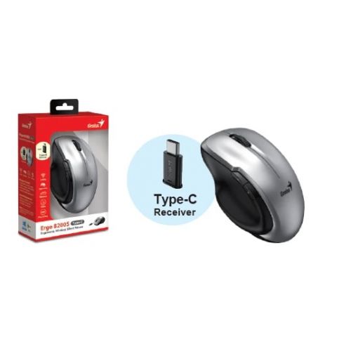 голяма снимка на Genius Mouse Wireless Silent Ergo 8200S Silent GENIUS-ERGO-8200S-SLV