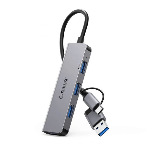 голяма снимка на Orico HUB USB-C USB-A 4 port USB3.0 x 1 USB2.0 x 3 Aluminium YSA5-U3-GY