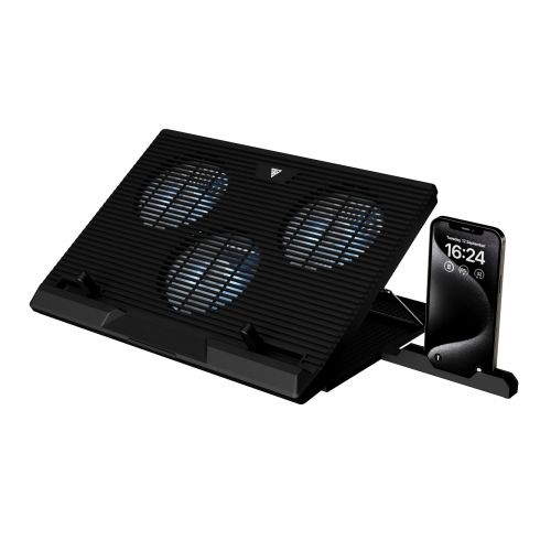 голяма снимка на Gamdias Gaming Notebook Cooler 19 AETHER E1 USB Hub Phone Stand