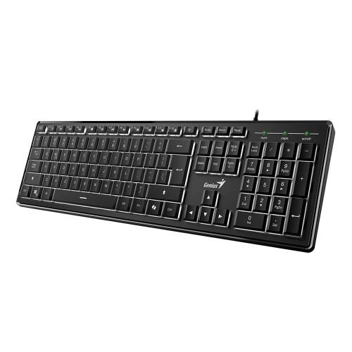 голяма снимка на Genius Keyboard SlimStar 820 Black AI Illuminated Slim BG USB