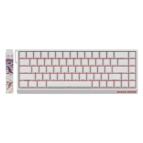 голяма снимка на Madlions Professional Gaming Mechanical Keyboard MAD 68 R White- 8K Kunlun Magnetic Switches Linear