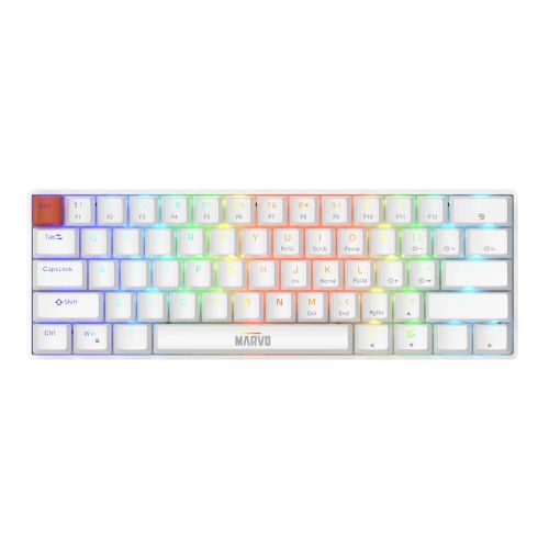 голяма снимка на Marvo Gaming Mechanical keyboard Saber 61 KG933G White 61 keys Red Switches Linear
