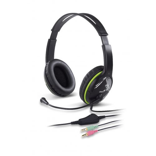 голяма снимка на Genius Headset HS-400A 3.5 mm Mic Black Green