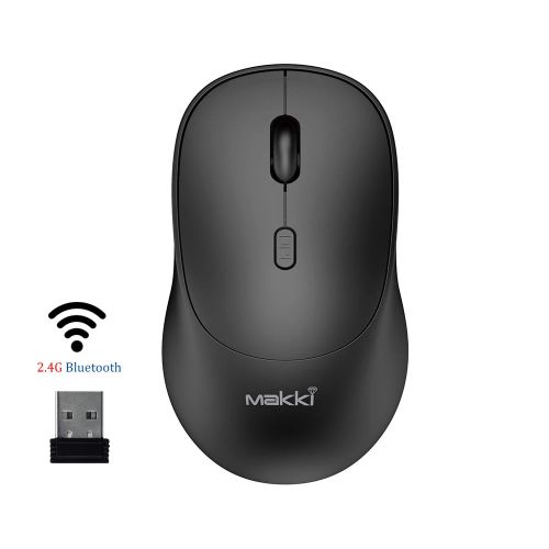 голяма снимка на Makki Wireless Mouse MAKKI-MSX-2401 USB-C Silent 1600dpi 2.4G Bluetooth Rechargeable