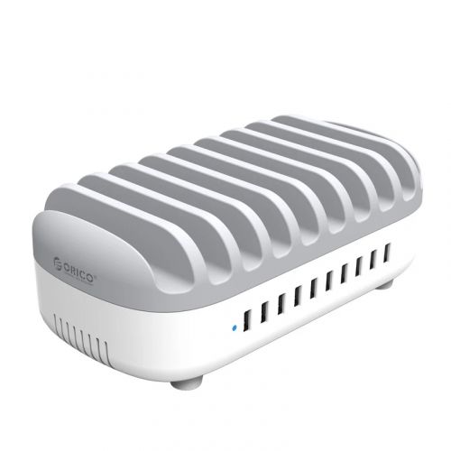 голяма снимка на Orico Charger Station 220V 10 x USB 120W white DUK-10P-EU-WH