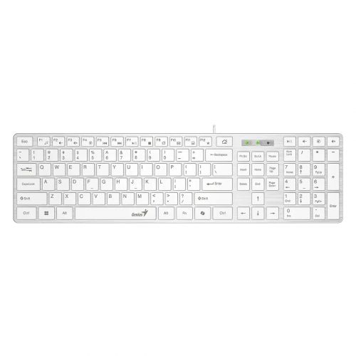 голяма снимка на Genius Slim Keyboard SlimStar 126 White Copilot Low profile Chocolate