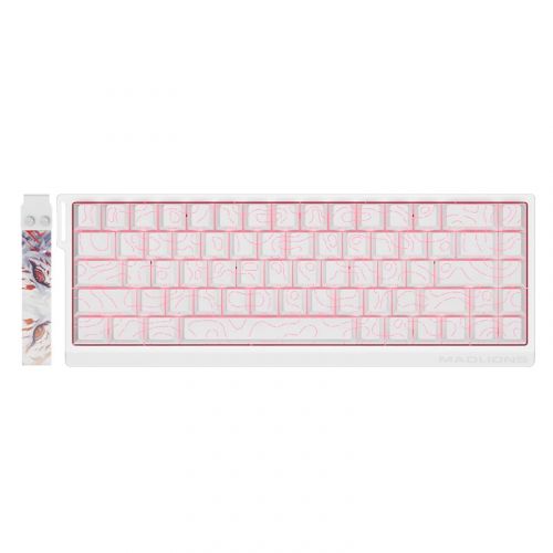 голяма снимка на Madlions Professional Gaming Mechanical Keyboard MAD 68 HE Flagship V2 8K Magnetic Amber Pro Switches White