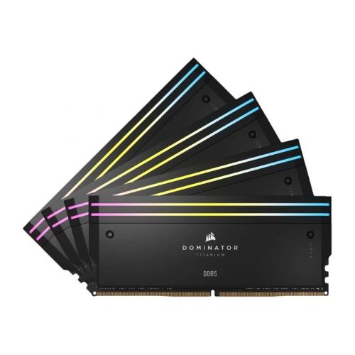 голяма снимка на CORSAIR RAM Dominator Titanium RGB 64 GB 4 x 16 GB Kit DDR5 6000 DIMM CL36 CMP64GX5M4B6000C36W