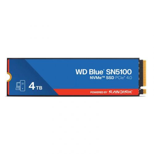 голяма снимка на WD Hard Drive BLUE SN5100 4TB PCIe GEN4x4 NVMe Blue WDS400T5B0E-00CPE0