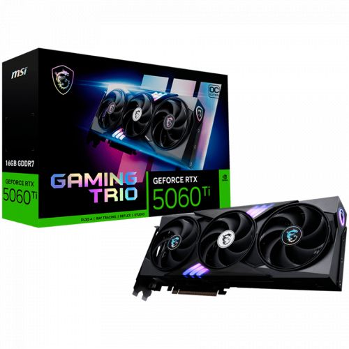 голяма снимка на MSI Nvidia GeForce RTX 5060 Ti 16G GAMING TRIO OC 16GB GDDR7