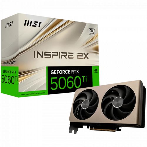 голяма снимка на MSI Nvidia GeForce RTX 5060 Ti 16G INSPIRE 2X OC 16GB GDDR7