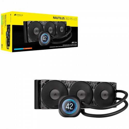 голяма снимка на CORSAIR NAUTILUS 360 LCD 360mm Radiator Liquid CPU Cooler CW-9061033-WW