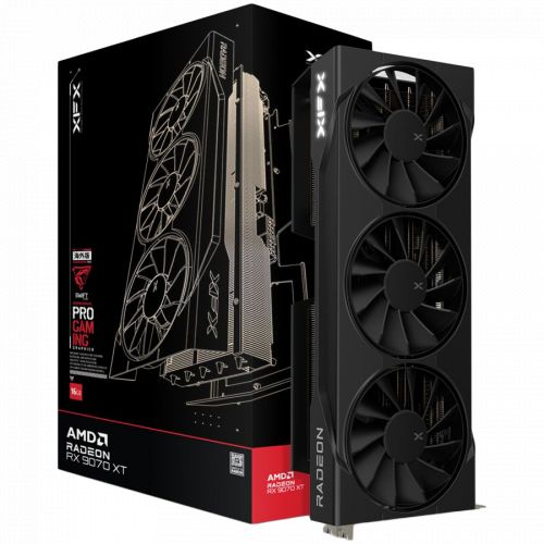 голяма снимка на XFX AMD Radeon Swift RX9070XT Triple fan Gaming 16GB GDDR6