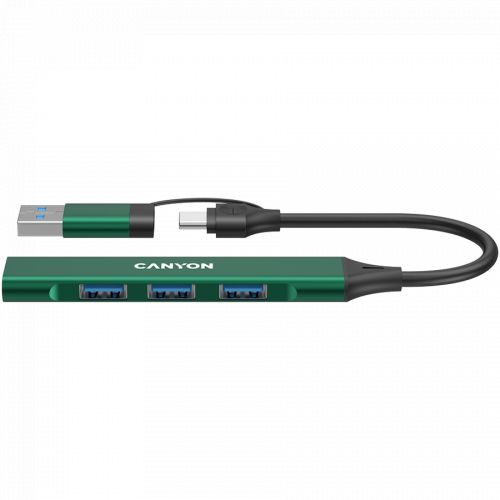 голяма снимка на CANYON hub DS-02 4in1 USB-A C Green CNS-TDS02GR