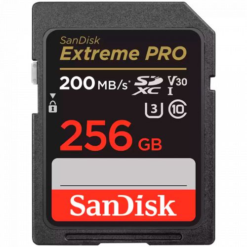 голяма снимка на SanDisk Extreme PRO 256GB SDXC Memory Card UHS-I Class 10 U3 V30 SDSDXXD-256G-GN4IN