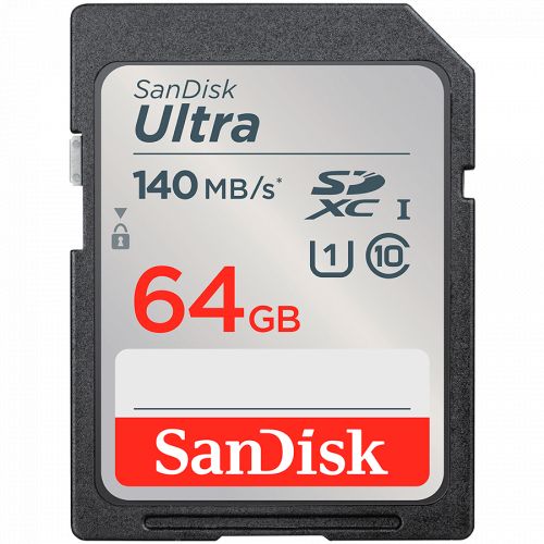 голяма снимка на SanDisk Ultra 64GB SDXC Memory Card 140MB s SDSDUNB-064G-GN6IN