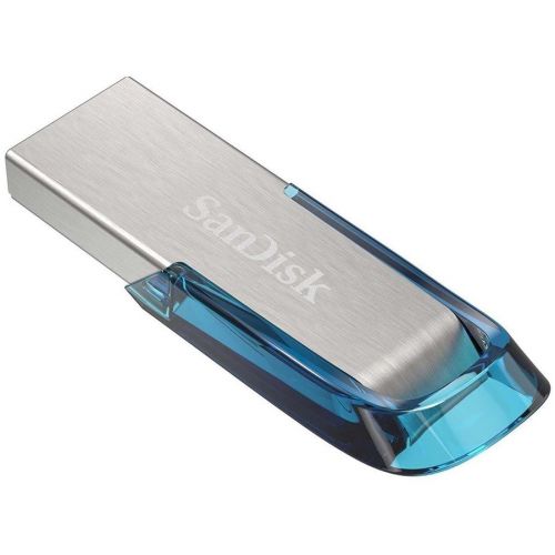 голяма снимка на SanDisk Ultra Flair USB 3.0 64GB NEW Tropical Blue Color SDCZ73-064G-G46B
