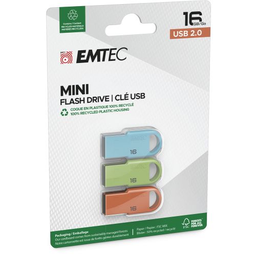 голяма снимка на EMTEC USB3.2 3X16GB PLASTIC