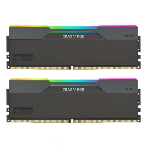 голяма снимка на KLEVV RAM CRAS V RGB Obsidian Black 2x16 GB Kit DDR5 6000 UDIMM CL30