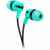 Stereo earphone with microphone 1.2m flat cable green CNS-CEP4G