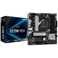 ASROCK A520M PRO4 AM4 DDR4 128GB MAX GbLAN PCIE 3.0 M2 SATA PS2 HDMI DP VGA