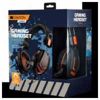 CANYON Gaming headset 3.5mm jack mic vol 2M Black