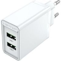 Vention Fast Charger 2 x QC3.0 18W White FBAW0
