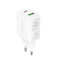 Acefast Charger Wall GaN PD20W A25 USB-C x 1 USB-A x 1 White