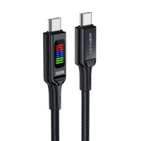 Acefast USB-C to USB-C Cable 100W 1.2m with LED display C7-03 Black