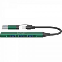 CANYON hub DS-02 4in1 USB-A C Green CNS-TDS02GR