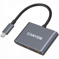 CANYON hub DS-3 3in1 USB-C Dark Grey CNS-TDS3
