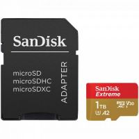 SanDisk Extreme microSDXC 1TB + SD Adapter A2 C10 V30 UHS-I U3 SDSQXAV-1T00-GN6MA