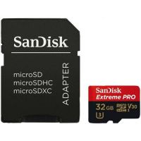 SanDisk Extreme Pro microSDHC 32GB + SD Adapter A1 C10 V30 UHS-I U3 SDSQXCG-032G-GN6MA
