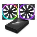 NZXT 140mm Aer RGB Premium Fan x2 and HUE+ RF-AR140-C1