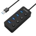 Orico USB3.0 HUB 4 port black 4 On/Off buttons W9PH4-U3-BK