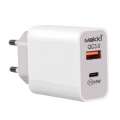 Makki Fast Charger Wall QC3.0 + PD Type-C 18W White MAKKI-PQ18W-WH