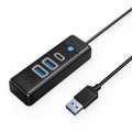 Orico HUB USB3.0 3 port 2 x USB3.0 1 x Type C Black PWC2U-U3-015-BK