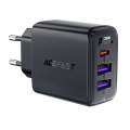 Acefast Charger Wall GaN PD 35W A57 USB-C x 1 USB-A x 2 Black