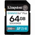 KINGSTON 64GB SDXC Canvas Go Plus Gen4 200MB s C10 UHS-I U3 V30 SDG4/64GB