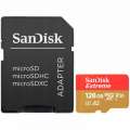 SanDisk Extreme microSDXC 128GB + SD Adapter A2 C10 V30 UHS-I U3 SDSQXAA-128G-GN6MA