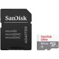 SanDisk Ultra microSDXC 64GB + SD Adapter 100MB s Class 10 UHS-I SDSQUNR-064G-GN3MA