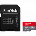 SanDisk Ultra microSDXC 64GB + SD Adapter 140MB s A1 Class 10 UHS-I SDSQUAB-064G-GN6MA