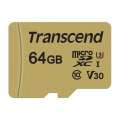 Transcend 64GB microSDXC I Class 10 U3 V30 MLC Adapter TS64GUSD500S