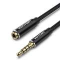Vention Cotton Braided TRRS 3.5mm Male to 3.5mm F 1.5m Gold plated Aluminum alloy BHCBG